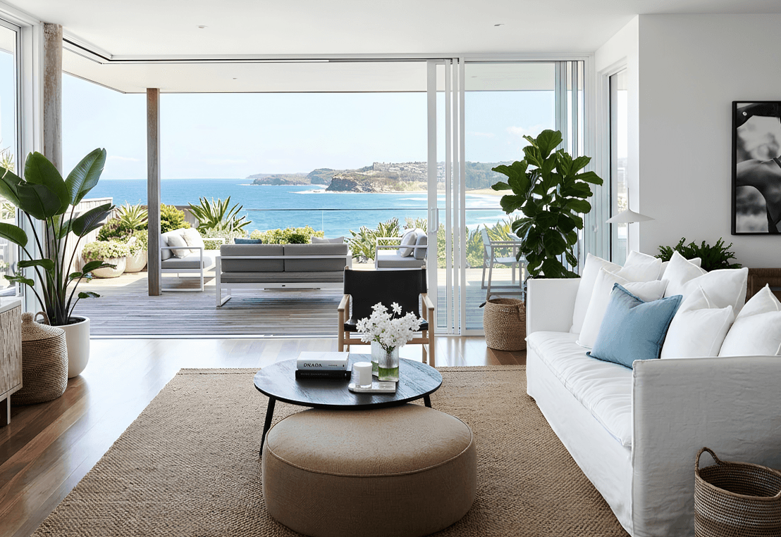 Styled coastal living space — Northern Beaches Sydney property styling 2026