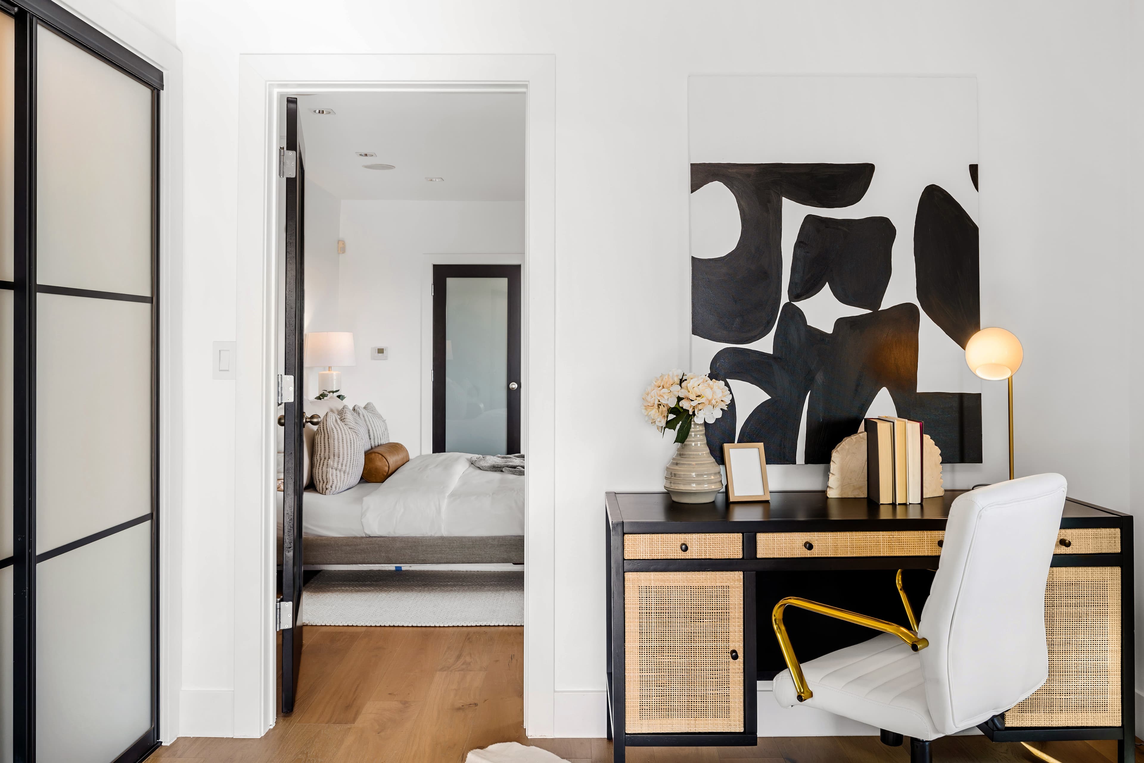Modern home office styled for Northern Beaches property sale