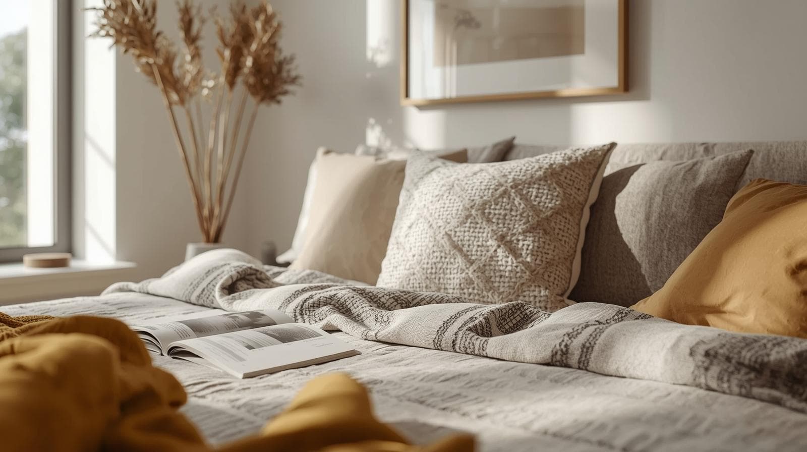 Layered bedroom styled for sale on Sydney's North Shore