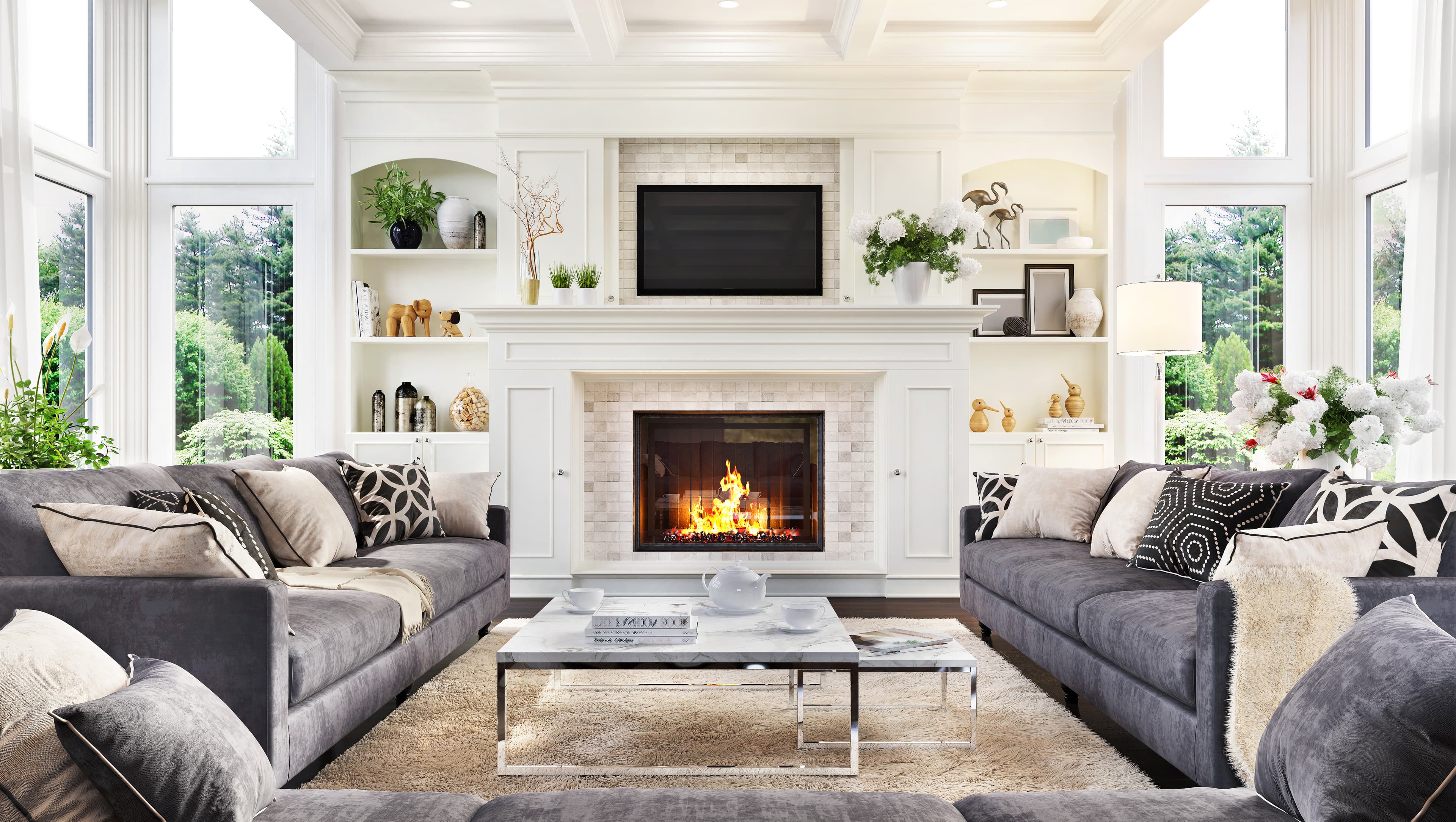 Luxury living space with styled furnishings