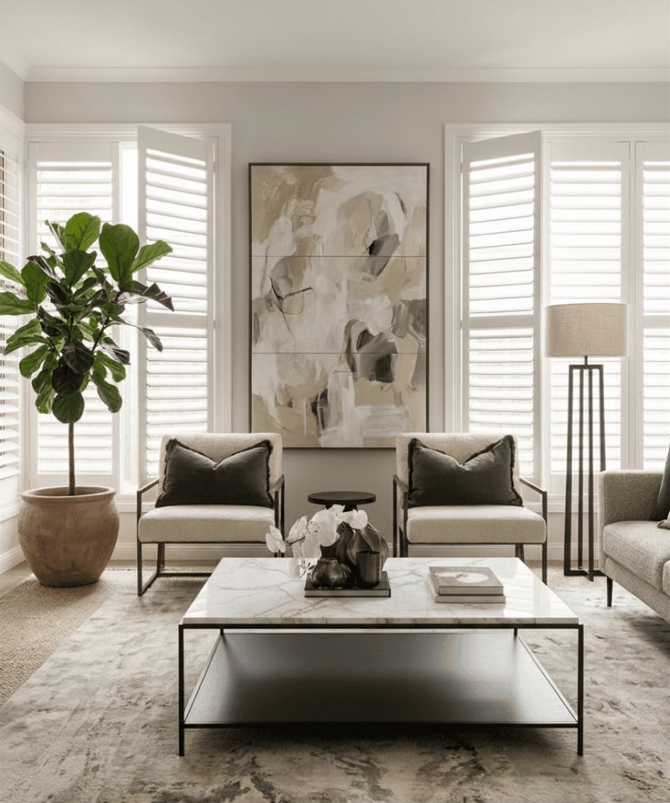 Styled living room in a Hills District home prepared for sale